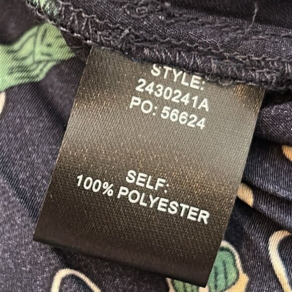 Avara Pleated Kathryn Top Navy Green Belt Print Size Medium - Picture 7 of 9